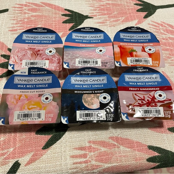 Yankee Candle Accents Yankee Candle Wax Melt Singles Lot Of 6 Pink